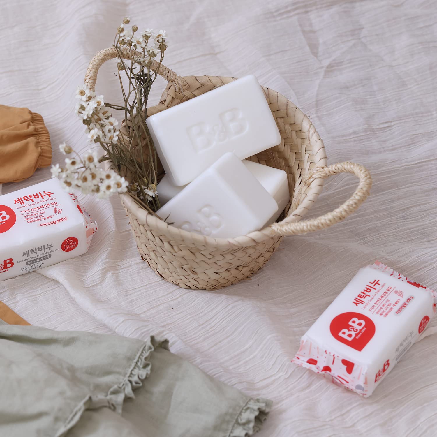 [B&B] b&b Laundry Soap for Baby Clothing [(Chamomile) - 200g 3EA]