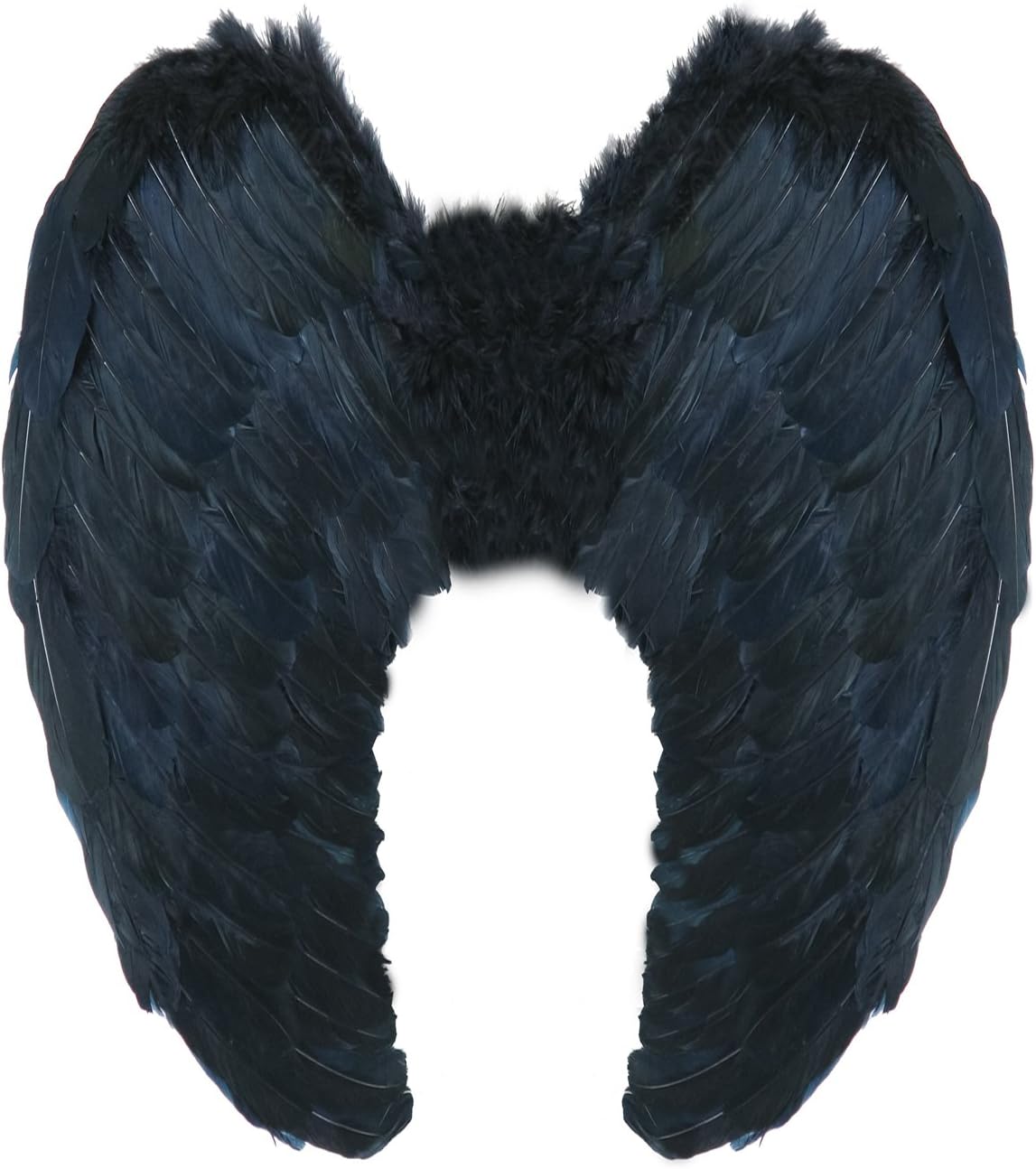Yummy Bee Angel Fairy Wings Costume Fancy Dress Large 60 x 40 Black White Red Deluxe Real Feathers (Black)