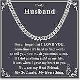 Gifts for Teens Boys Men, 6MM Cuban Link Chain Necklace for Him Boyfriend Husband Son Grandson Nephew Brother Friend -Easter Basket Stuffers Birthday Christmas Graduation Fathers Day Valentines Gifts