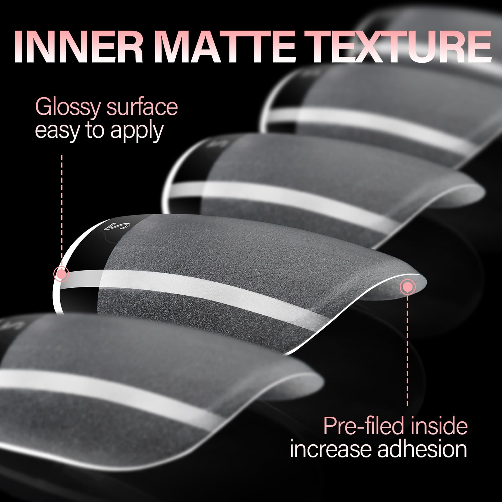 AILLSA Extra Short Square Nail Tips Full Cover Half Matte Nail Tips Clear Gelly Pre-Shaped Nails Tip Press On False Tip Extension for Home DIY Manicure Salon 216PCS 12 Sizes - Image 4