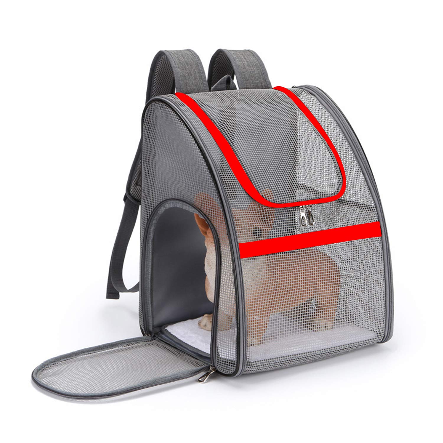 Cat Carrier Breathable Dog Carrier Backpack Lightweight Portable Pet Body Carrier Great for Carrying Puppy Cats Red