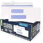 250#8 ENVO Security Double Window Self Seal Envelopes for Business Checks (250 Pack)