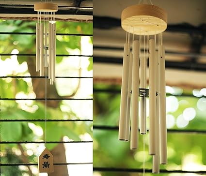 Paradigm Pictures Feng Shui Items for Home Decoration Wind Chimes for Home Positive Energy for Balcony Bedroom (Silver, 7 Pipe)