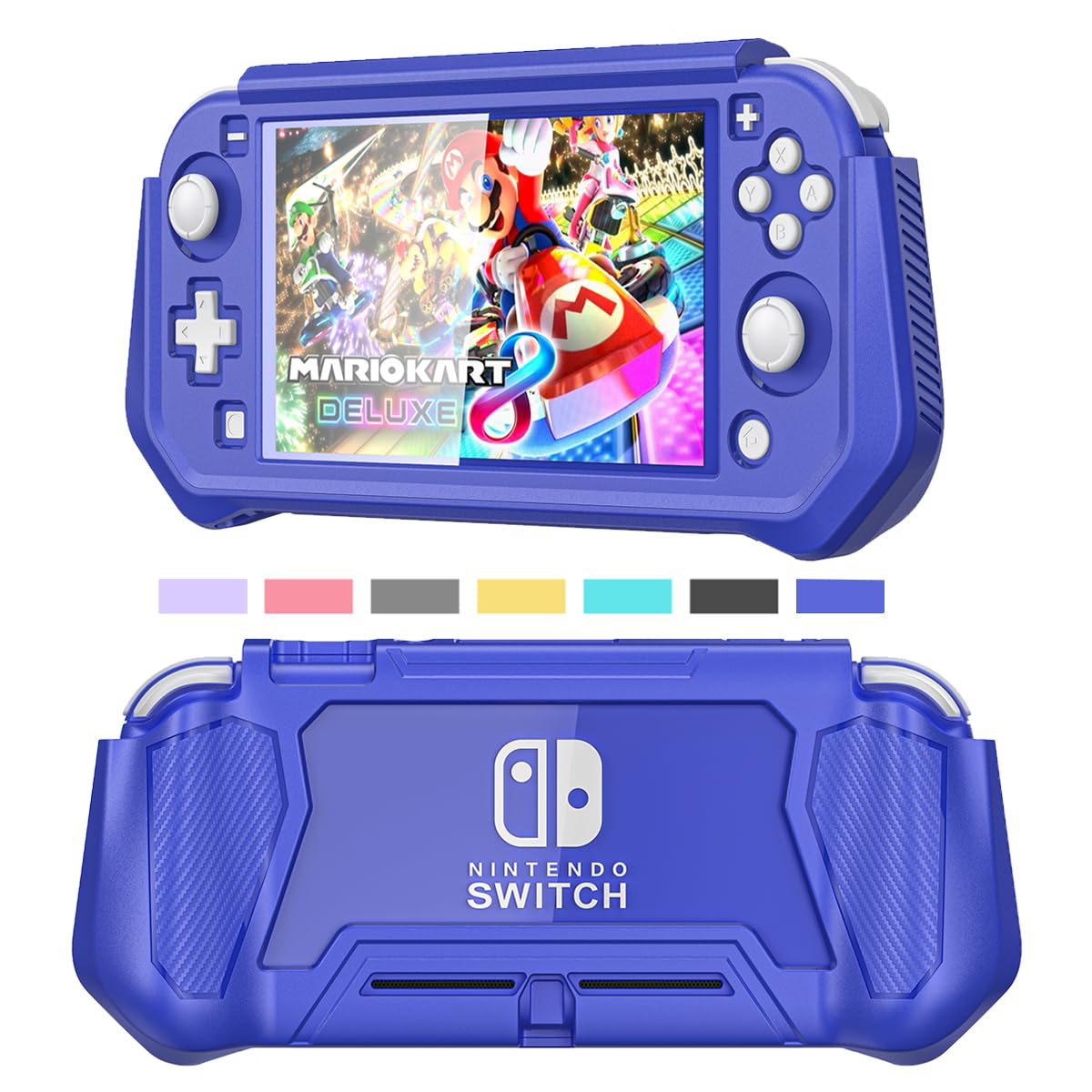 iNOTOGG Compatible with Nintendo Switch Lite Screen Protector Case Cover with Hand Grip, Detachable Protective Case with Shockproof and Anti-Scratch Design for Nintendo Switch Lite, Blue