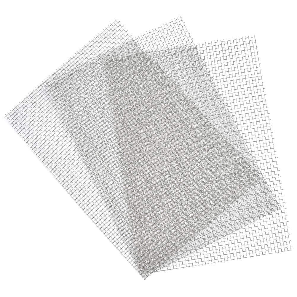 TIMESETL 3pcs 304 Stainless Steel Woven Wire 6 Mesh, A4 Rodent Proof Metal Mesh Sheet 3.53mm Hole Great For Airbricks - A4 (210 x 300mm)