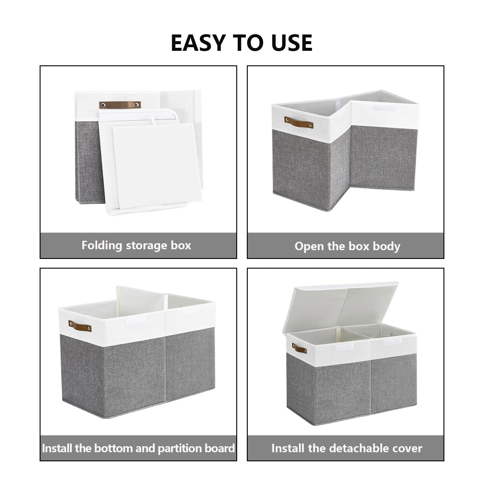 Large Toy Storage Box with Lids, Collapsible Sturdy Baby Storage Organizer Chest Bin Basket for Kids, Boys, Girls, Playroom, Nursery, Bedroom, Closet 25