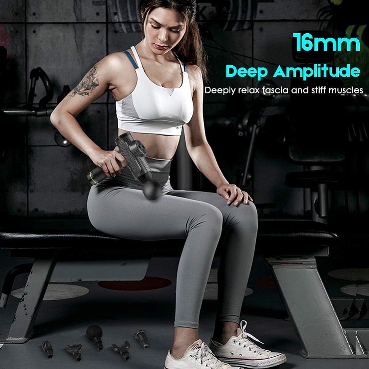 Muscle Massage Gun, TDTD Deep Tissue Percussion Massager with 20 Speeds Handheld Electric Back Massage for Neck Pain Relief, 6 Heads Included: Health & Personal Care