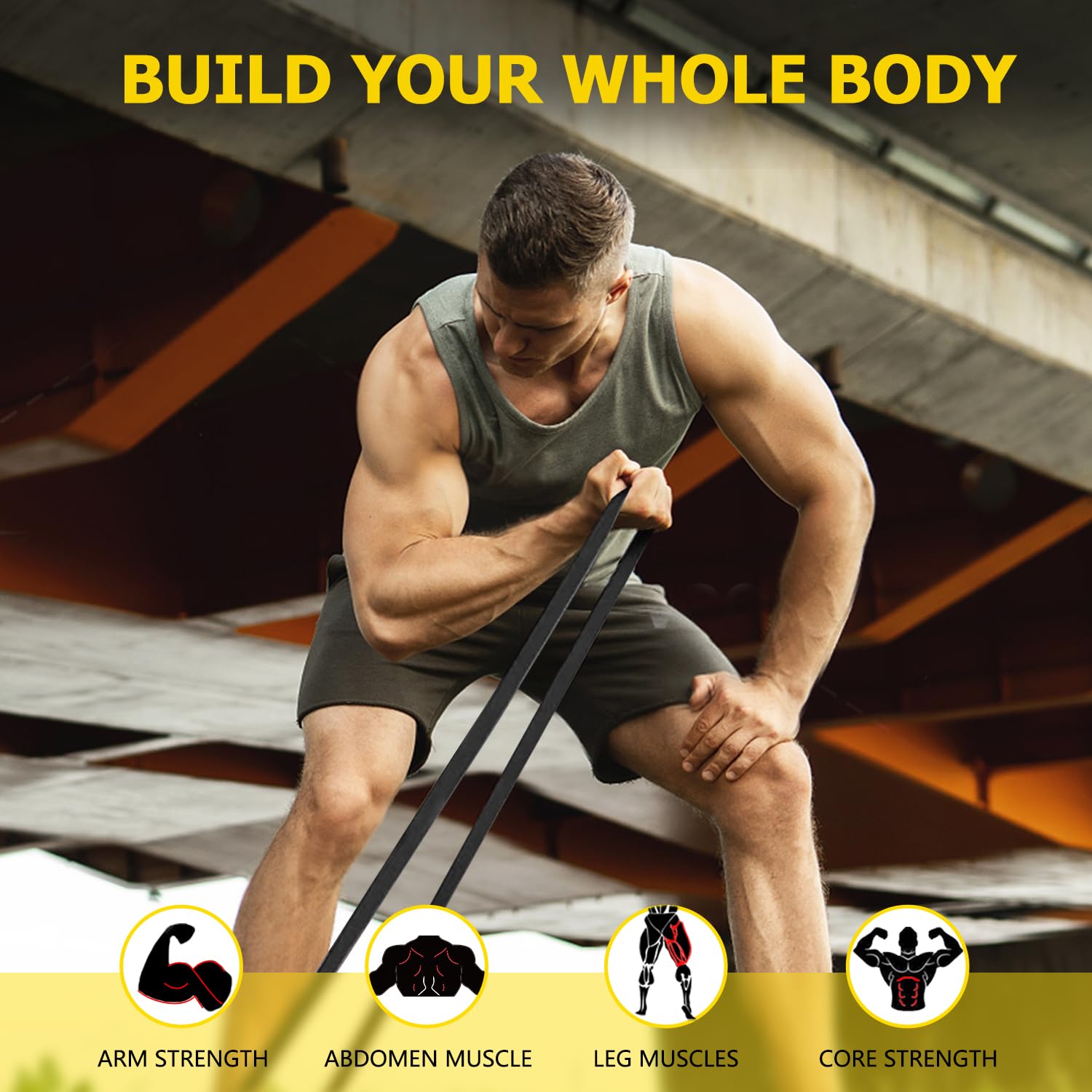 Pull Up Bands, Resistance Bands, Pull Up Assistance Band Exercise Bands for Men & Women Working Out, Body Stretching, Physical Therapy, Muscle Training