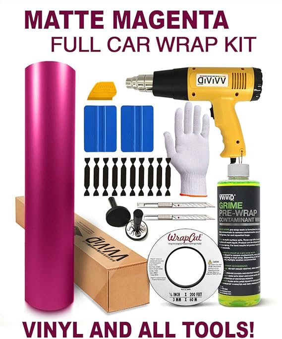VViViD Complete Matte Vinyl Car Wrap Kit Including All Tools (Full Sedan Wrap Kit