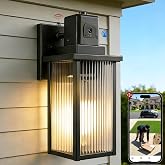 hameso Porch Light Camera, AI Human Detection, Dusk to Dawn Outdoor Light | 2-Way Audio, Night Vision Camera, Dual-Band WiFi, Auto Dusk to Dawn, Rust-Resistant, DIY Install on Porch, Garage