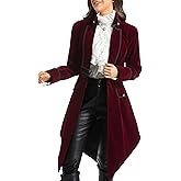 DRTES Womens Steampunk Jacket Pirate Gothic Renaissance Medieval Victorian Tailcoat coat Halloween Costume Clothes Blazer