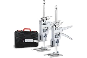 VN INFINITE QUALITY Labor Saving Handle 12" Lever Tool Lifts 2pcs, Wall Tile Locator, Multifunctional Lift Height Adjuster, Door Panel, Lifting Cabinet Jack, Lifts 6.69" Holds 330 lbs (Heavy Duty Steel Tool Box)