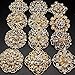 Lot 12pc Clear Rhinestone Crystal Flower Brooches Pins