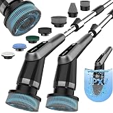 Dreazu Pro Electric Spin Scrubber, 10-in-1 Cleaning Brush with Retractable Handle, 44 lbs High Torque Variable Speed Shower Scrubber for Bathroom, Kitchen, Tile Floors, Bathtub, Toilet &amp; Car