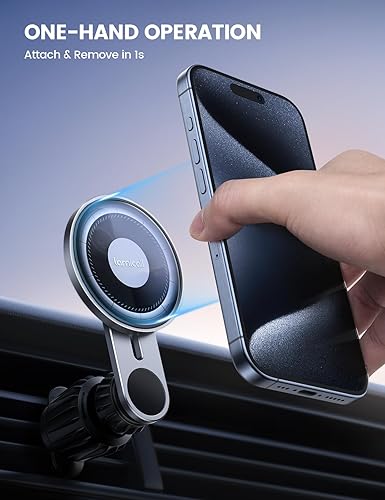 Lamicall Fits MagSafe Car Mount Vent [2024 Upgraded HD Glass