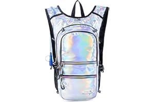 MUBASEL GEAR Hydration Backpack Pack with Cool Lights, 2L Water Bladder, Lightweight Bag for Running, Hiking, Bike, Climbing, Music Festival Essential, and Rave