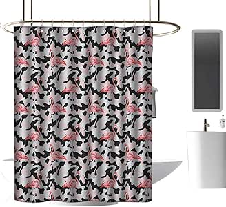 TimBeve cortina de ducha de poliéster camuflada, estampado de flamenco