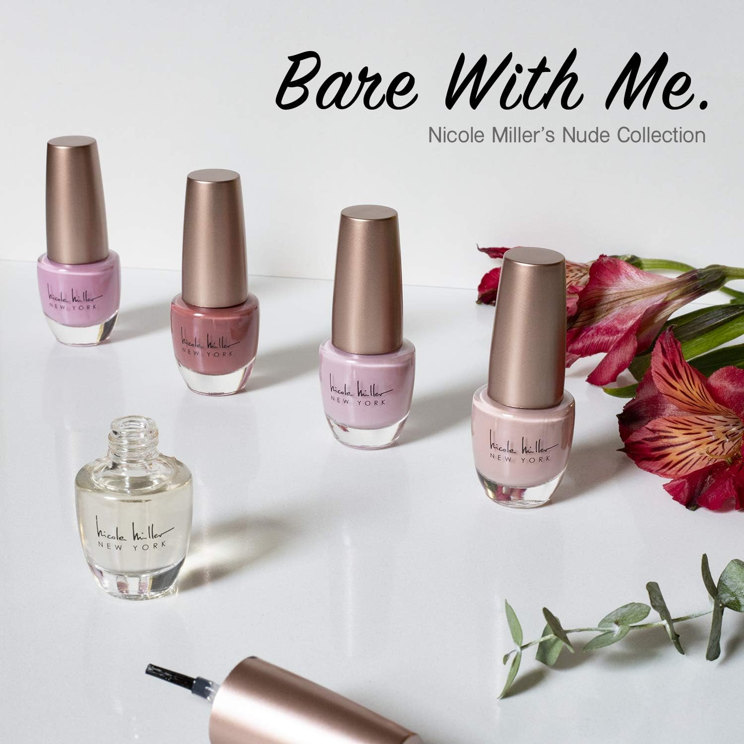 Nicole Miller Nail Polish Set, 5 Piece Nude Nail Polish Collection, Quick Dry Nail Polish for Women and Girls: Health & Personal Care