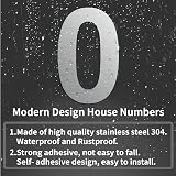 Ywonoby 3 in. Self Adhesive Stainless Steel House Numbers Silver (6) view 3