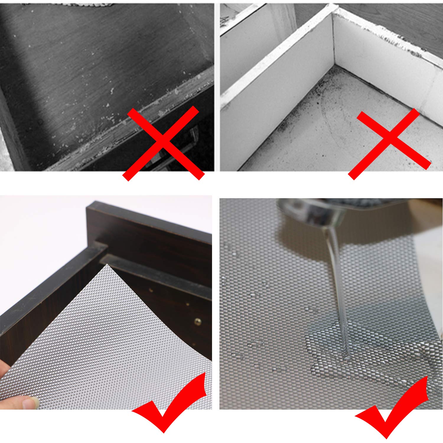 Shelf Liners Gray Convex Dot 45x500cm Hersvin 45x500cm Non Slip