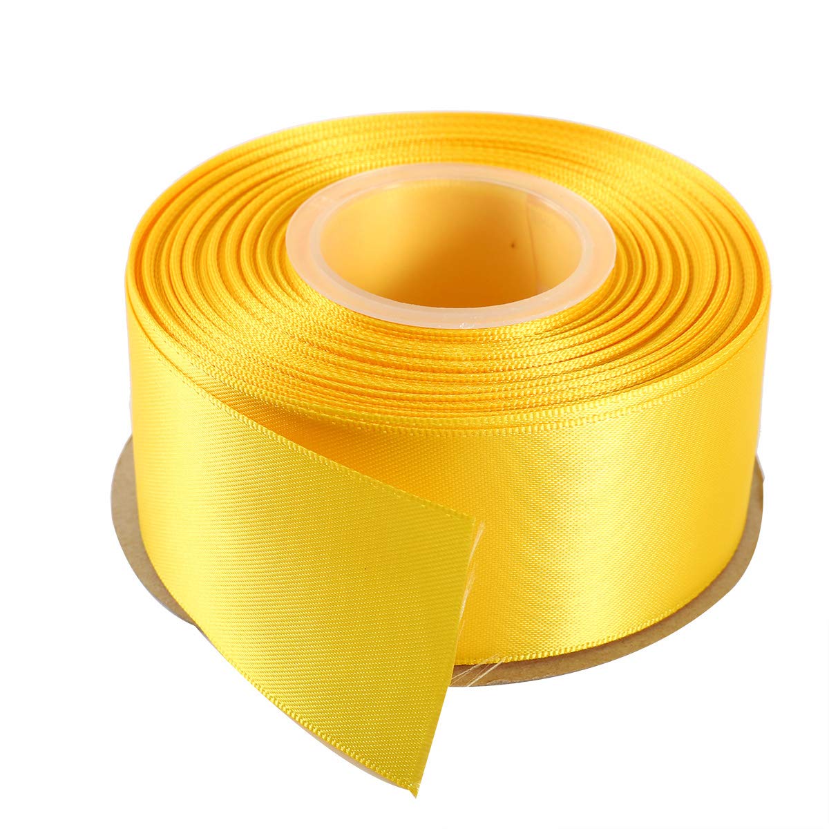 ITIsparkle 38mm Double Faced Satin Ribbon 22 Meters-Roll Set for Gift Wrapping Party Favor Hair Braids Hair Bow Baby Shower Decoration Floral Arrangement Craft Supplies, Maize Ribbon