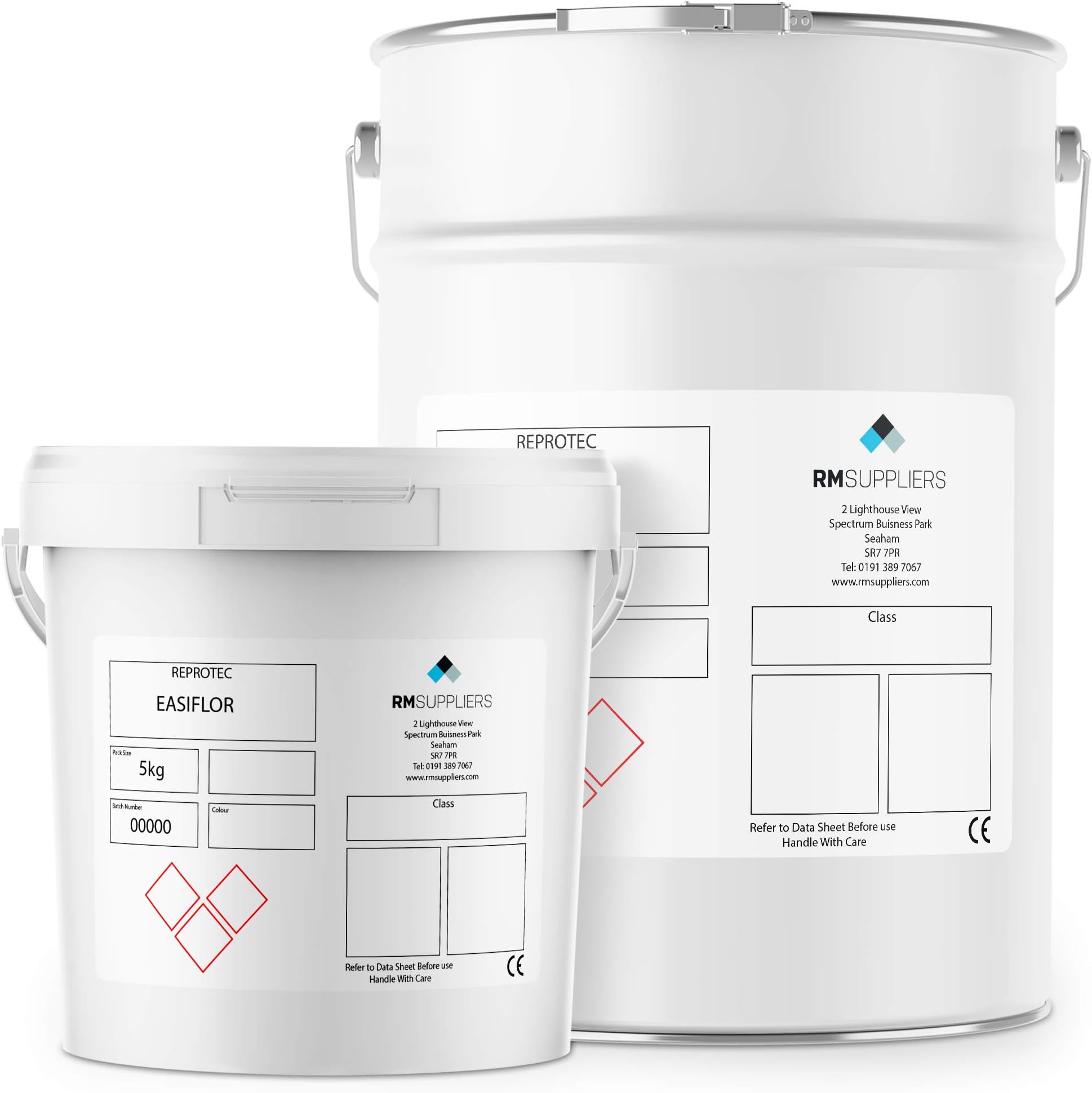 RM Suppliers Easiflor Concrete Floor Paint Easy Mix Epoxy Resin Coating No Primer Required Great for Garages Home Projects & Commercial Applications (5KG, Red Cherry - RAL 04D45)