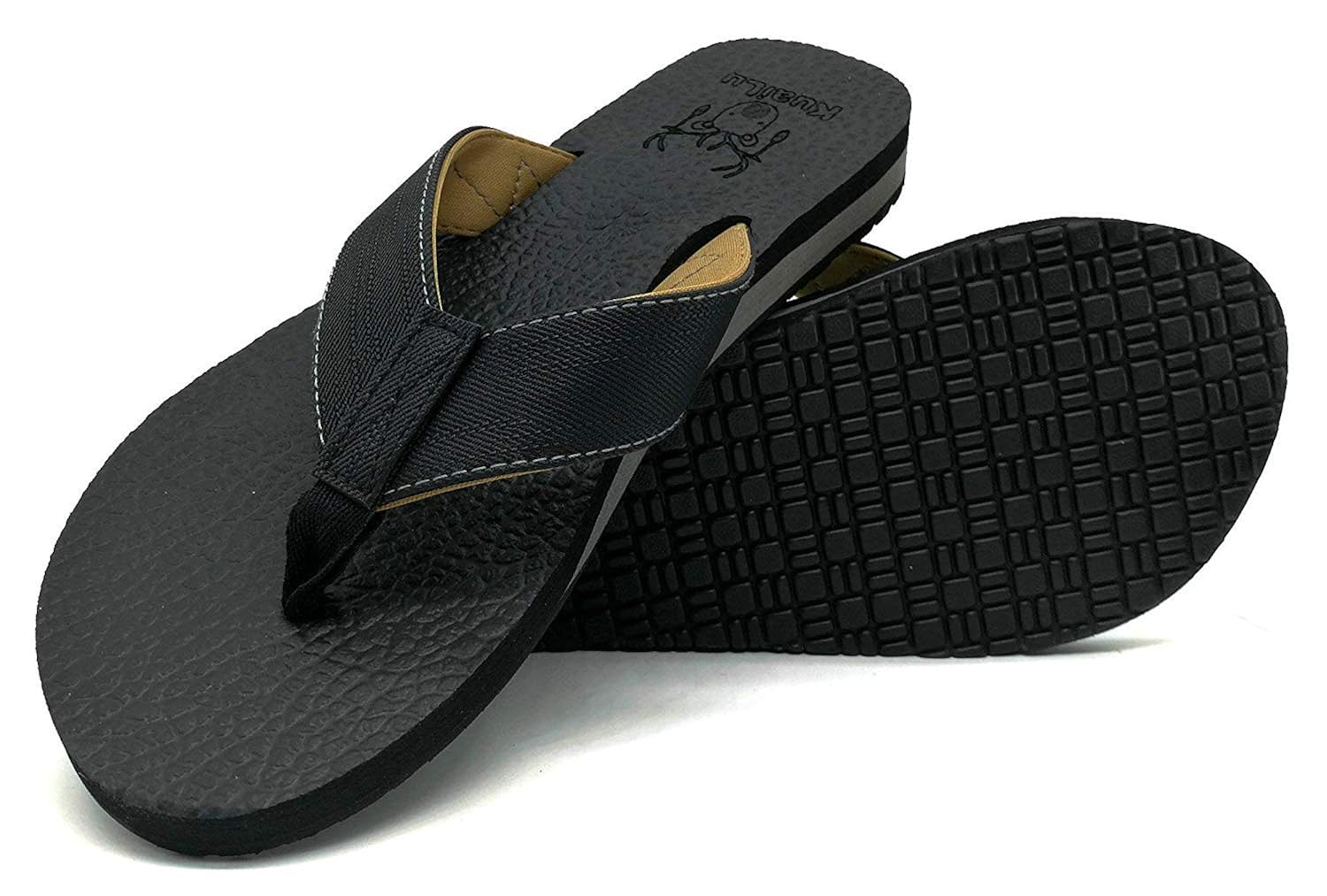 KuaiLu Men's Yoga Mat Leather Flip Flops Thong Sandals with Arch Support eBay