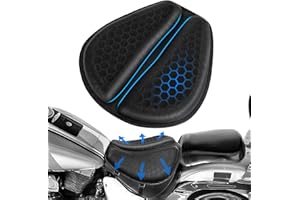 WDG Motorcycle Seat Cushion Pad 3D Honeycomb High Elasticity Gel Material Comfortable Breathable Shock Absorption for Long Rides Seat Cushion Motorcycle Accessories-Black