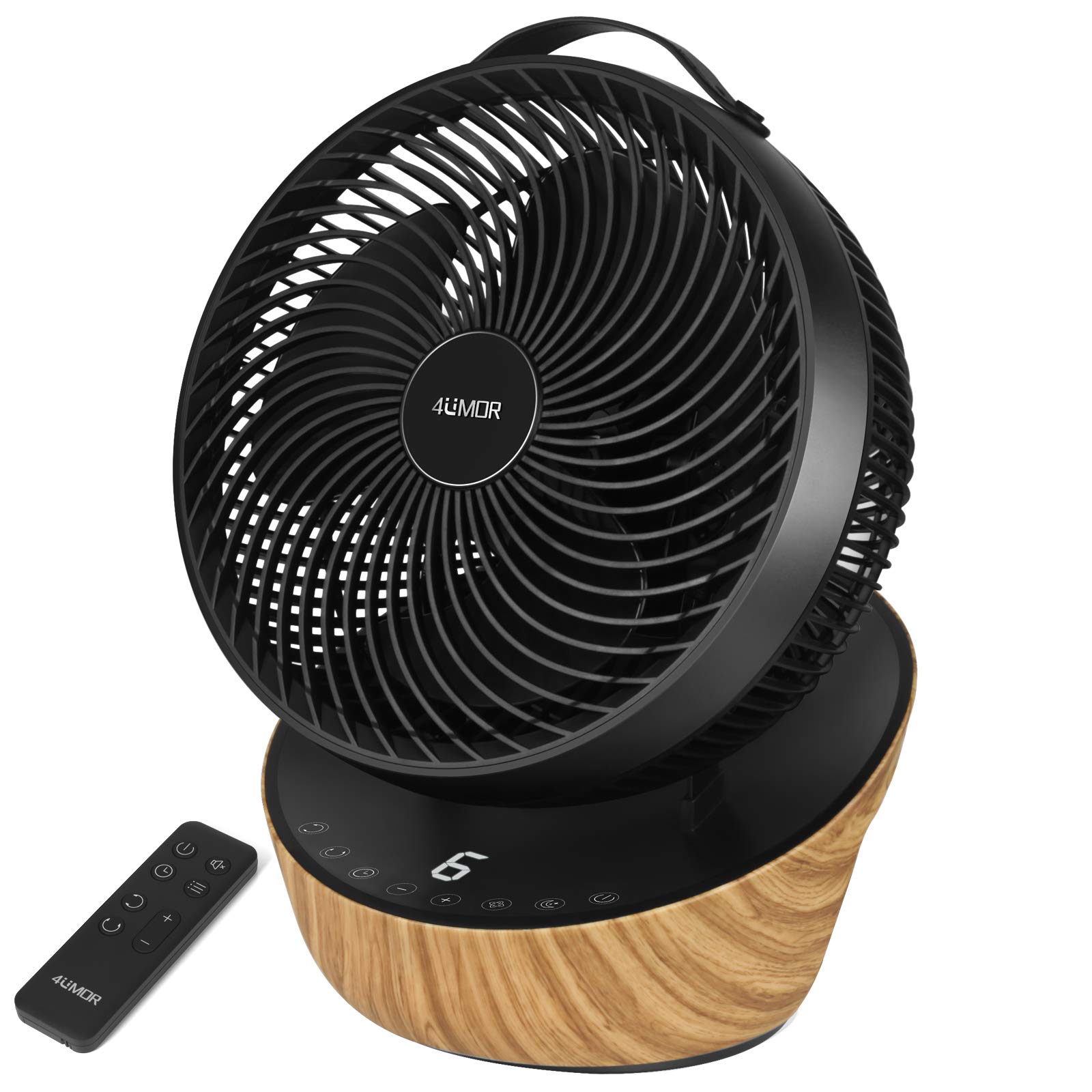 4UMOR Desk Fan Quiet Air Circulator with DC Motor, 20dB Silent Operation, 3D Oscillating Cooling Fan, 12 Speeds, 3 Modes, 8H Timer, Remote Control, Ideal for Bedroom, Home, Office