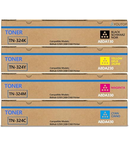 Amazon.com: Konica Minolta TN324C A8DA430 Bizhub C258 C308 C368