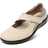 Oviaric Women's Classic Comfort Mary Jane Flats Fashion Casual Dress Shoes Cute Closed Toe Slip On Lightweight Breathable Walking Shoes