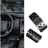 Kutyun Accelerator Gas and Brake Pedal Covers, No Drilling Non- Slip Aluminum Alloy Pedal Cover Replacement Kit, Universal Car Accessories Fits Jeep Grand Cherokee Durango 2011-2023 (Black)