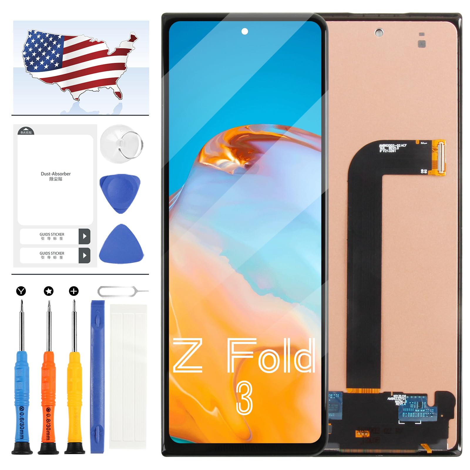 Photo 1 of A-MIND TFT Screen Replacement for Samsung Galaxy Z Fold 3 5G LCD Screen for Samsung Z Fold3 5G SM-F926 F926B F926U Display Touch Digitzer Assembly Repair Part Kit(Outer Small Front,No Fingerprint)