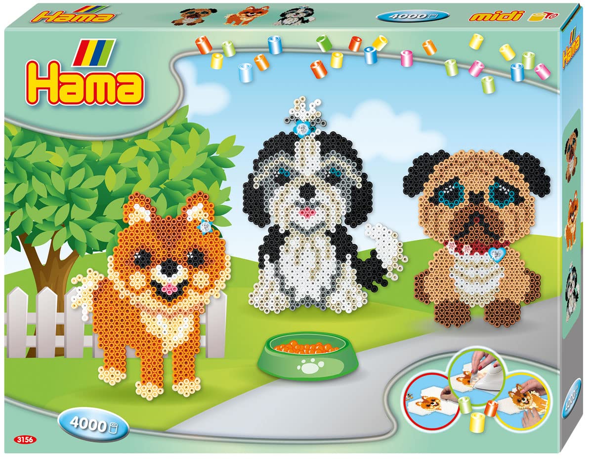 Hama Dogs Delight Large Gift Box, Arts and Crafts Fuse Beads Set for Children Ages 5+, Official Beads Set