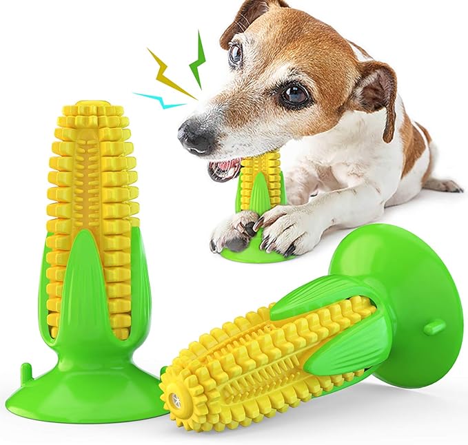 WZBP Dog chew Toy, Simulated Corn Look Suction Cup Design Squeaky