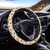 Buyidec Western Cowgirls Horses Desert Cactus Sunset Steering Wheel Covers Anti-Slip Elasticity Car Accessories Steering Wheel Protector Universal 15 Inch for Cars SUV Vehicle Truck