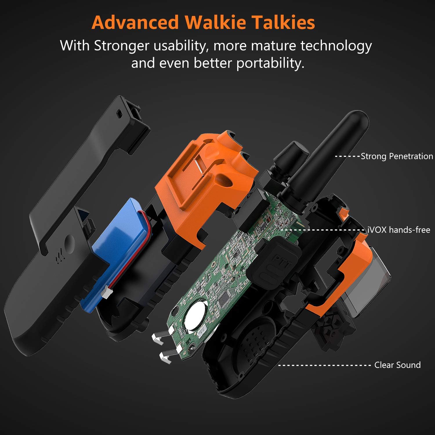3 Long Range Walkie Talkies Rechargeable for Adults - NOAA FRS GMRS UHF 2 Way Radios Walkie Talkies - CB Long-distance 2way Walkie Talkies with Earpiece Mic Weather Alert USB Cable Charger(K10 Colors): Car Electronics