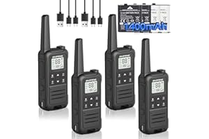 Rechargeable Walkie Talkies Long Range for Adult, Baofeng F22 Handheld FRS Radio Walkie Talkies 4 Pack Portable 2 Way Radio USB-C Cable NOAA Weather Radio VOX Walky Talky for Camping Hiking