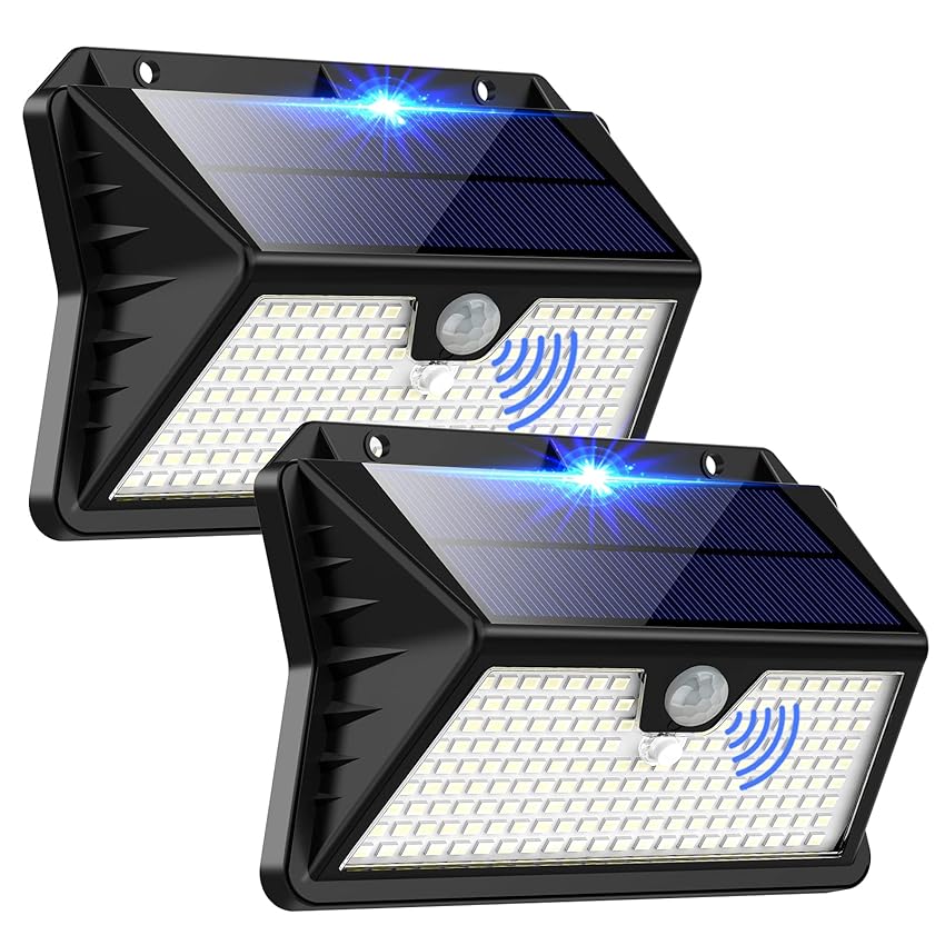 Luce Solare LED Esterno, Faretto LED da Esterno con Sensore di Movimento
