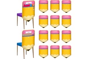 Moonld 12 Pcs Chair Pockets for Classrooms Set Pencil Chairback Buddy Pocket with Name Slot for Back to School Chair Organizer Seat Storage Pockets for Classroom Home