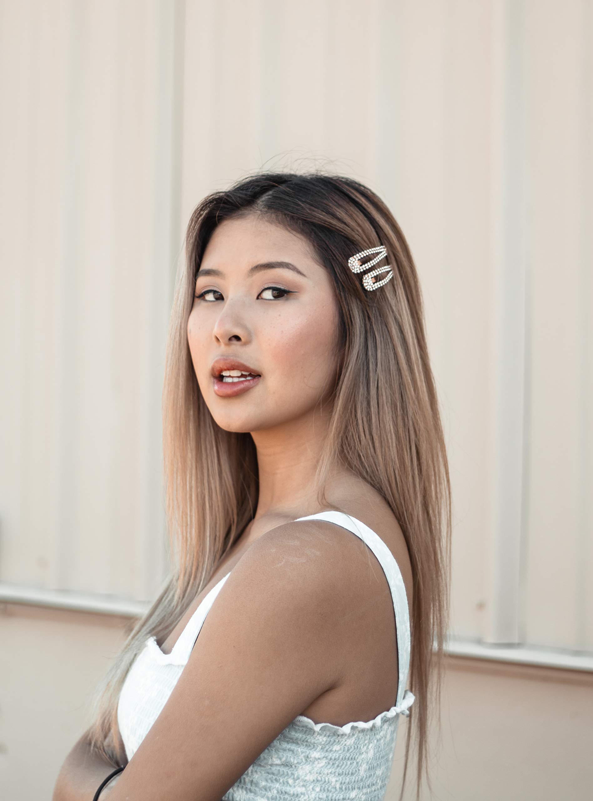 Rhinestone Snap Hair Clips