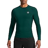 G Gradual Mens Compression Shirt Long Sleeve Moisture Wicking Running Gym Shirts for Men Athletic Workout Base Layer T-Shirt(Forest Green,S)