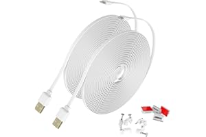 (16.4FT/2PCS) Camera Power Extension Cable for Wyze Cam V3/V2, Blink Mini Pan, Wyze Cam OG/Pan, Arlo Q, Nest Cam Indoor, Furb