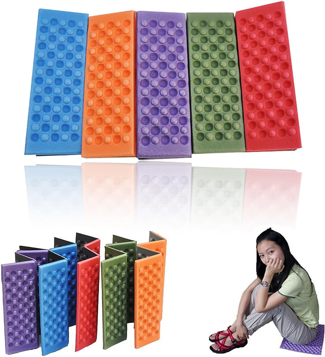 New Chic Portable Foldable Folding Foam Waterproof Chair Cushion Seat Pad Green