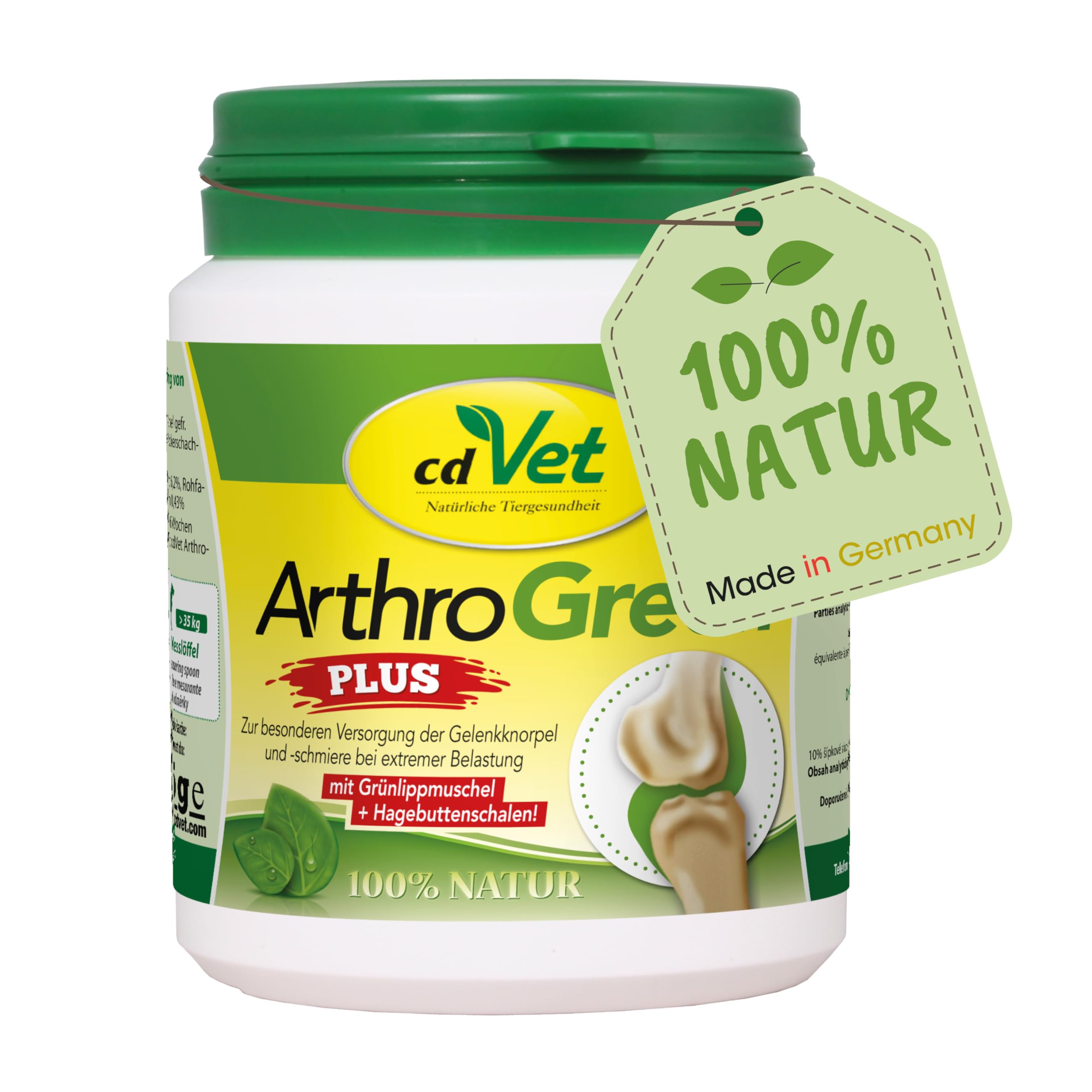 cdVet Natural Products ArthroGreen plus 75 g - optimally supports the musculoskeletal system and joints in acute phases - nutrition-related support - for the strength of bones and cartilage -