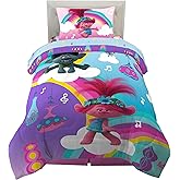 Franco Kids Bedding Super Soft Microfiber Comforter and Sheet Set, 4 Piece Twin Size, Trolls World Tour