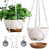 Set of 2-10 Inch Hanging Planters for Indoor Plants with Self-Watering Includes Hanging Pots for Plants, Outdoor Hanging Plan