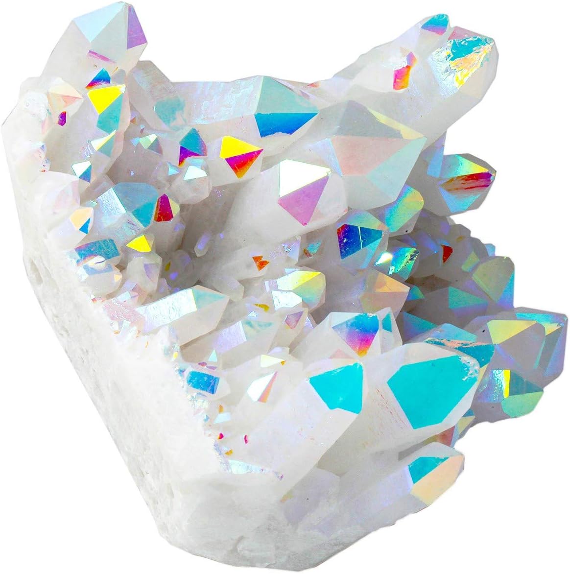 mookaitedecor Titanium Coated Natural Rock Crystal Raw Piece Geode Decorative Stone Natural Piece Gemstone Decoration Sample - Image 3