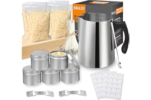 BBAXI Candle Making Kit Supplies Tools - Soy Beeswax DIY Crafts Candle Wax kit Supply Set for Adults Beginners Candle Melting Pouring Pot with Jars Wick Sticker Holder Spoon