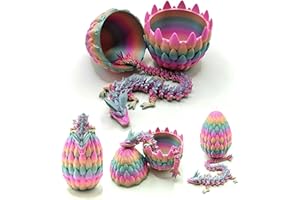 Nubudoz 3D Printed Dragon Egg Fidget Toys - Dragon Eggs for Easter Basket Stuffers (Rainbow)